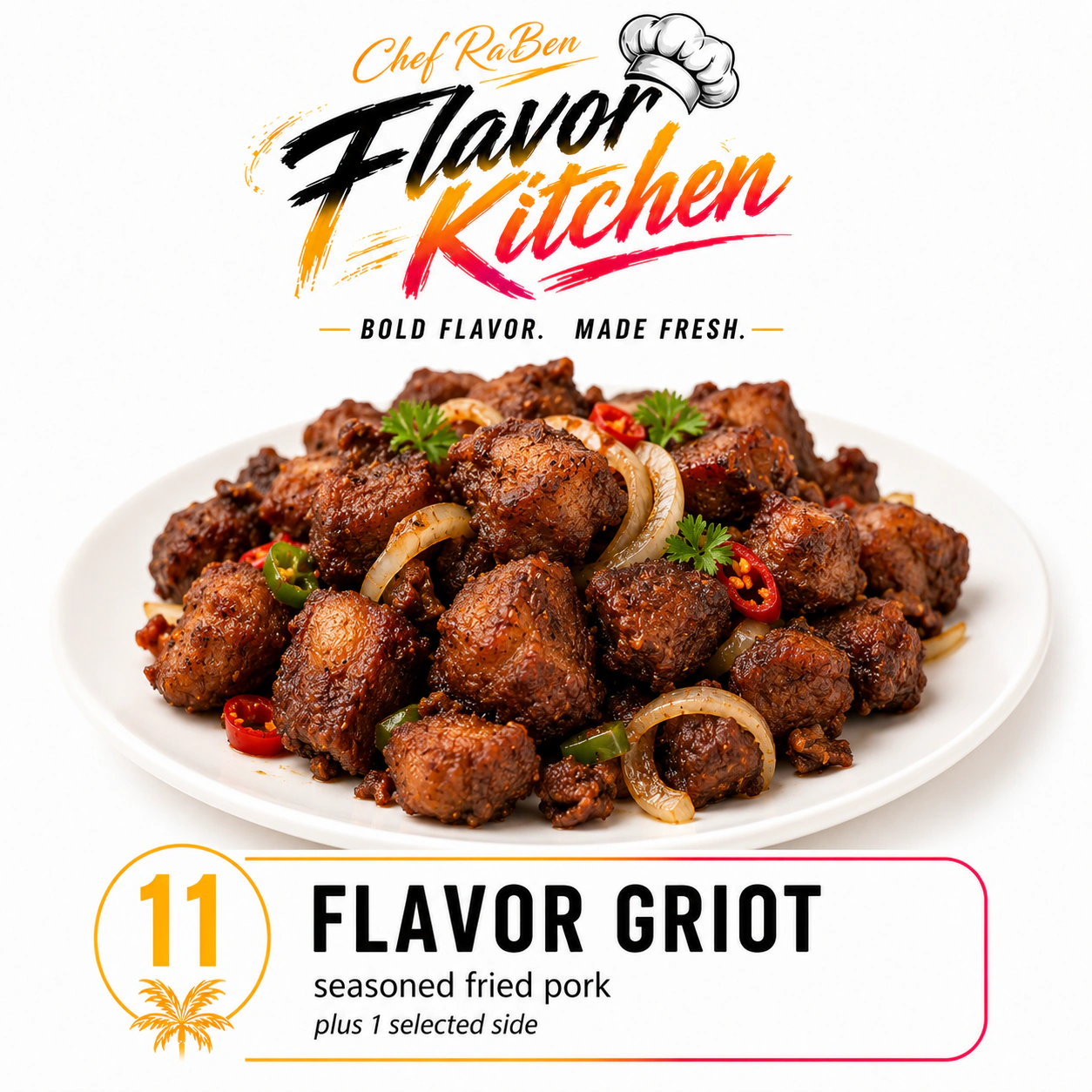 Flavor Kitchen flavor griot menu item number 11.